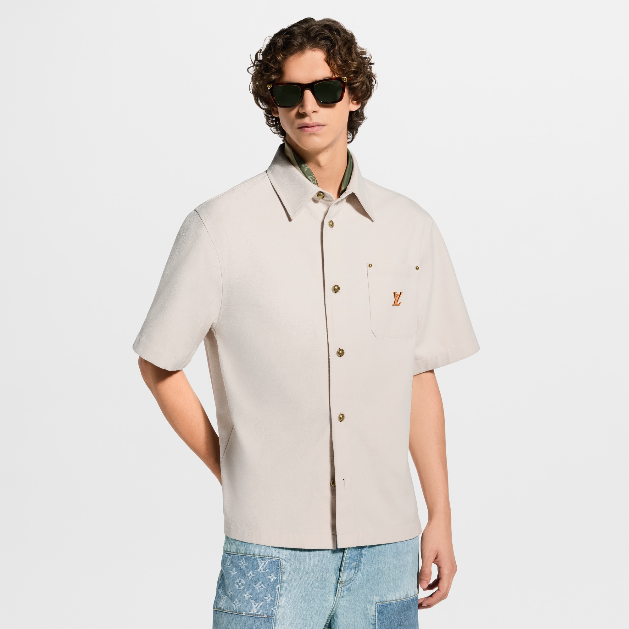Short-Sleeved Silk-Cotton Shirt - Ready-to-Wear | LOUIS VUITTON